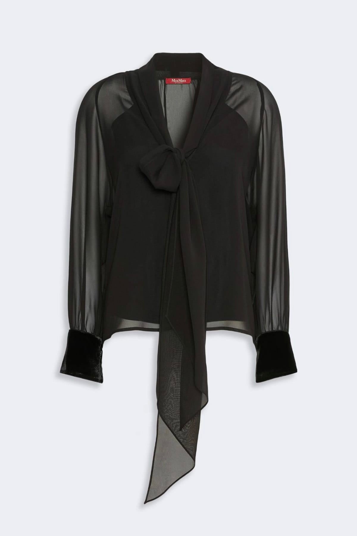 MAXMARA'S BRANDS BLUSA NERO / 34 Blusa in seta nera elegante donna Msezattera