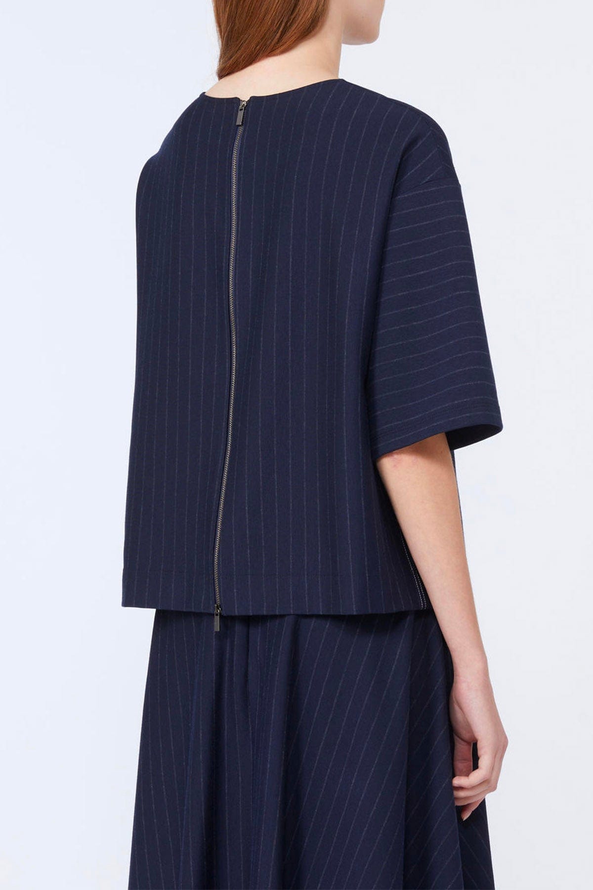MAXMARA&#39;S BRANDS BODY/ TOP  Blusa blu gessata Max Mara MM Kaya