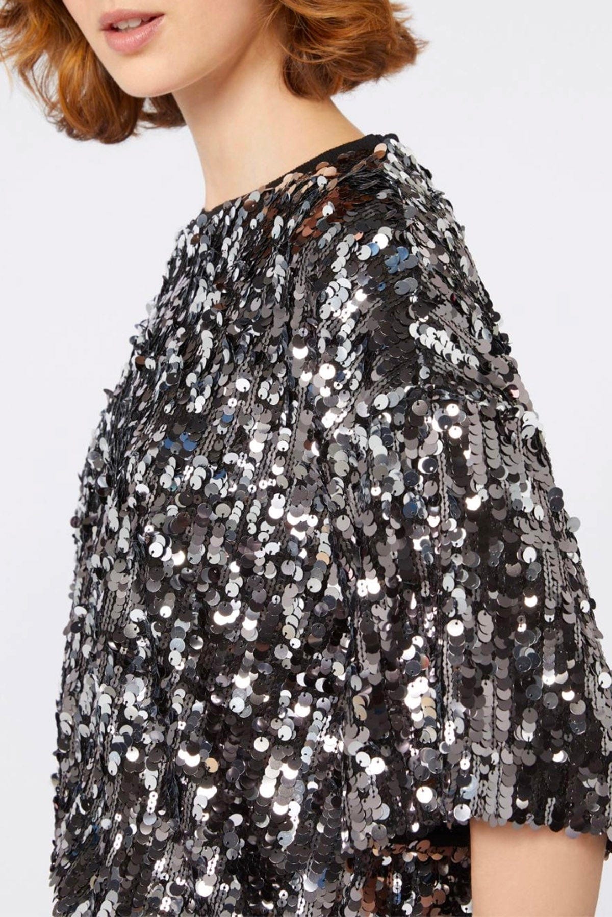 MAXMARA'S BRANDS BODY/ TOP  NERO PAILLETTES / XXS Blusa in paillettes donna Max Mara Weekend Cacao1234