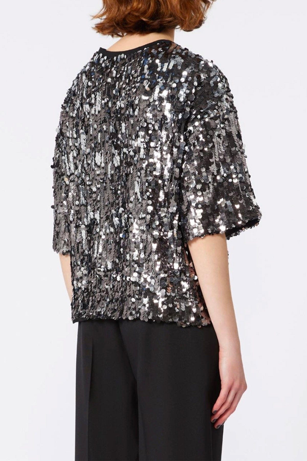 MAXMARA&#39;S BRANDS BODY/ TOP  Blusa in paillettes donna Max Mara Weekend Cacao1234