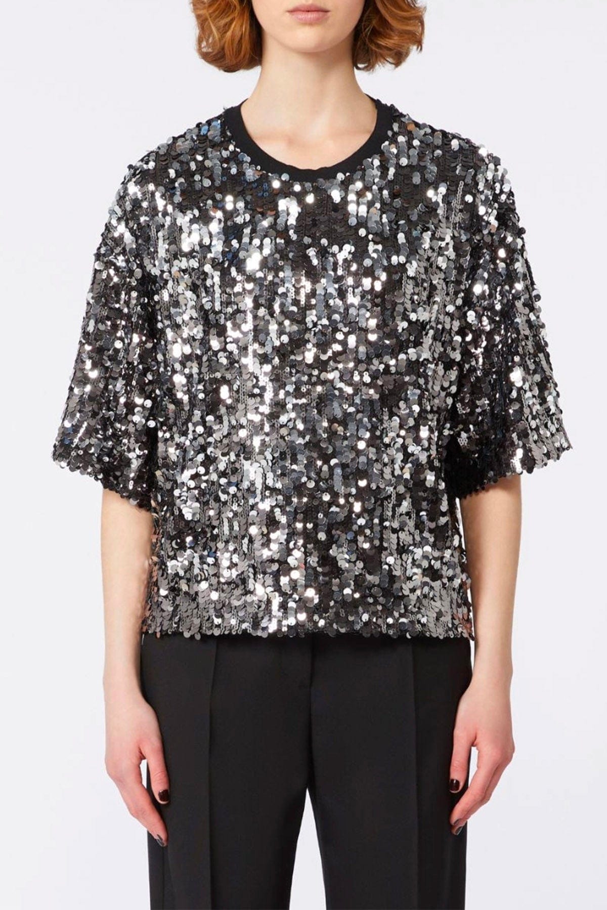 MAXMARA&#39;S BRANDS BODY/ TOP  Blusa in paillettes donna Max Mara Weekend Cacao1234