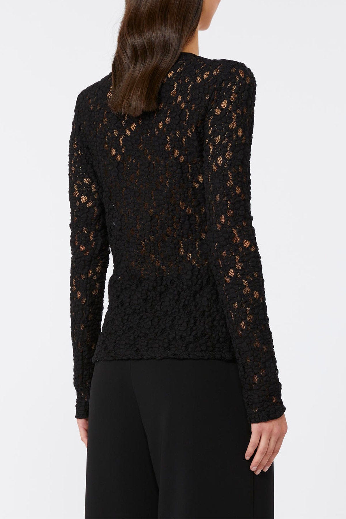 MAXMARA&#39;S BRANDS BODY/ TOP  Maglia in pizzo nero donna Studio Max Mara Gennaio