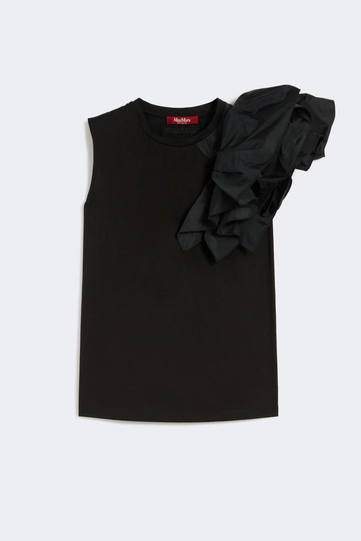 MAXMARA'S BRANDS BODY/ TOP  NERO / XXS Blusa donna nera con rouches Max Mara Studio Elegante Msetaglio