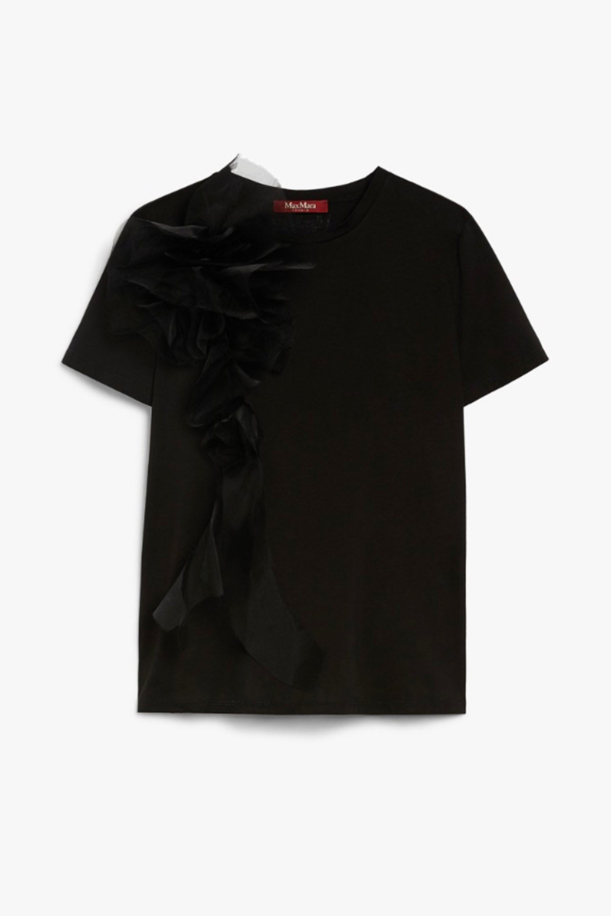 MAXMARA'S BRANDS BODY/ TOP  NERO / XXS T-Shirt con rouges in tulle Max Mara Studio Sughero