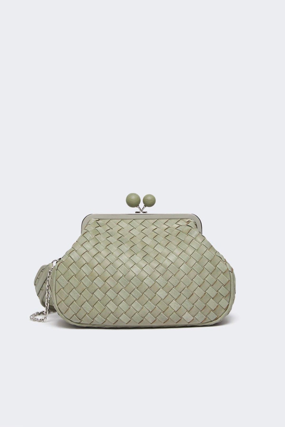 MAXMARA&#39;S BRANDS BORSA  VERDE SALVIA / UNICA Pasticcino Bag in pelle intrecciata Weekend Max Mara Pancia