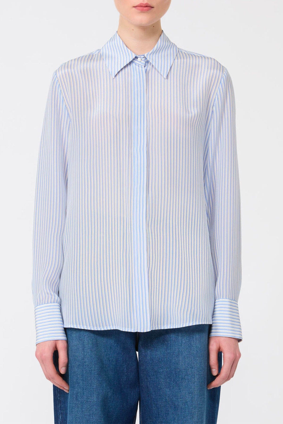 MAXMARA'S BRANDS CAMICIA  CAMMELLO / 34 Camicia rigata in seta donna Max Mara Studio Mstflirt
