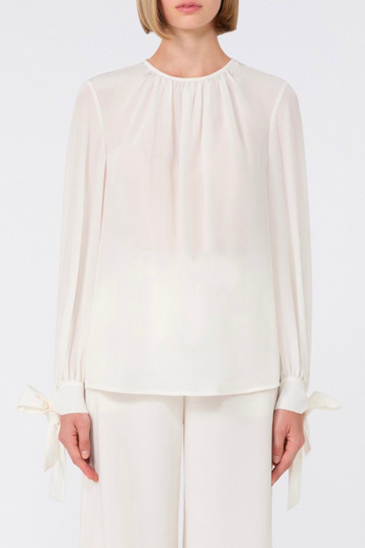 MAXMARA&#39;S BRANDS CAMICIA  BIANCO AVORIO / 34 Blusa in seta donna Studio Max Mara Edotto