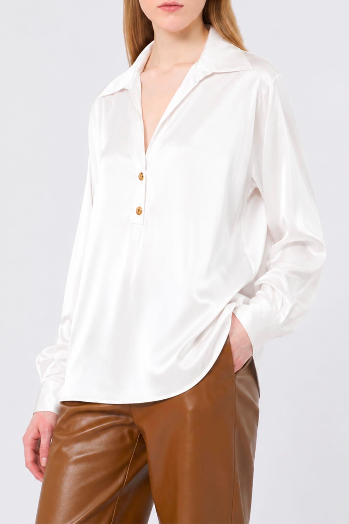 MAXMARA'S BRANDS CAMICIA  BLU / 34 Camicia in seta donna Max Mara Studio Mstaia