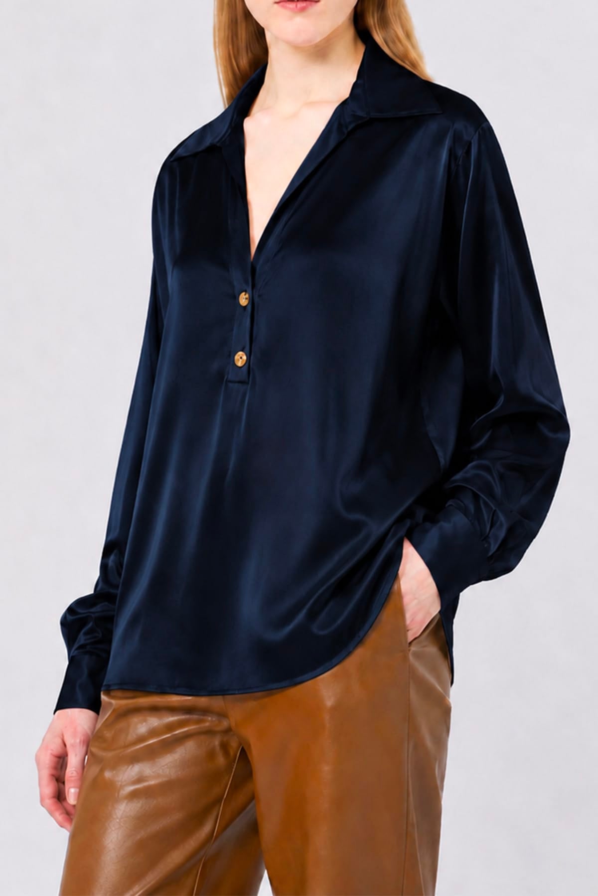 MAXMARA'S BRANDS CAMICIA  BLU / 34 Camicia in seta donna Max Mara Studio Mstaia