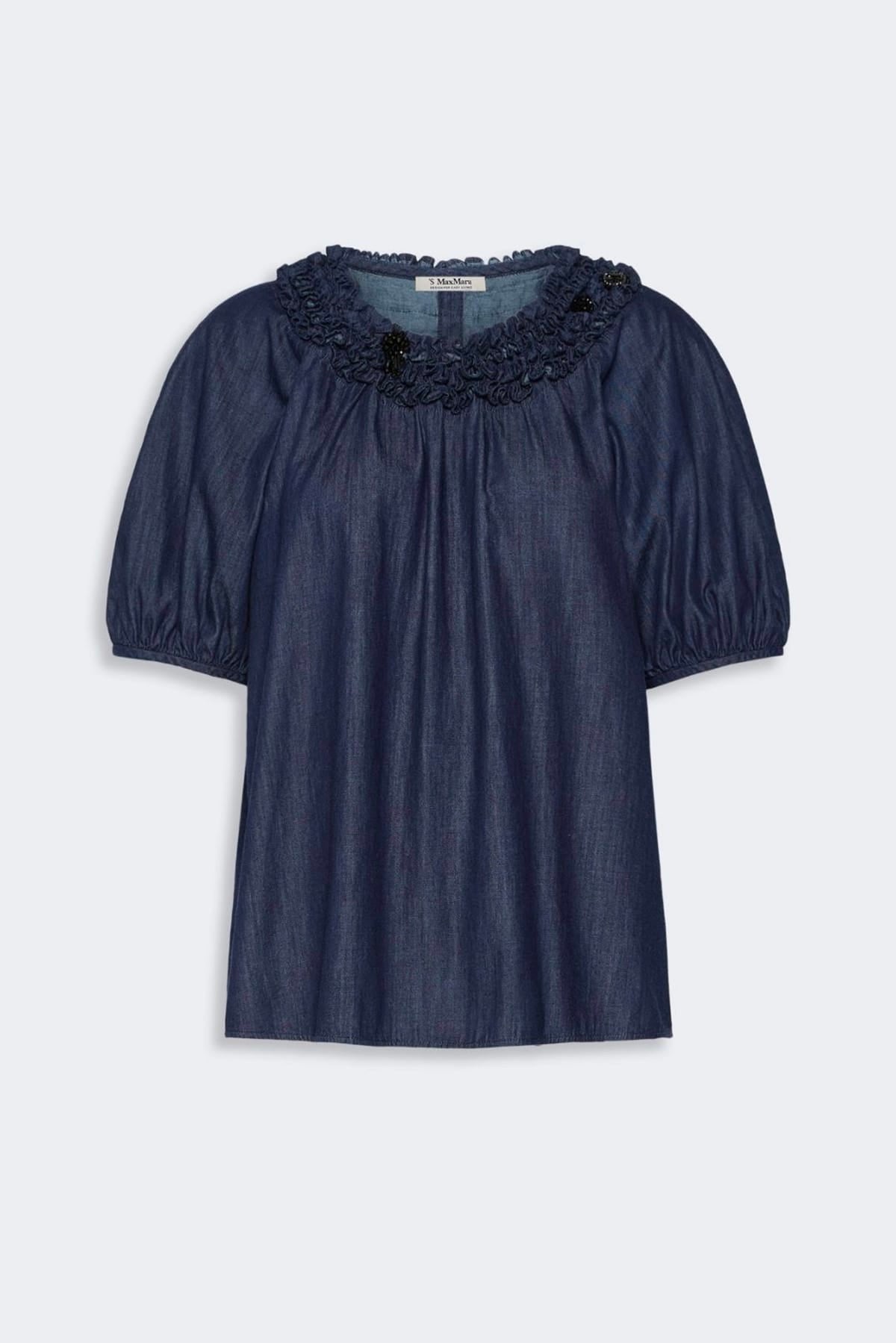MAXMARA'S BRANDS CAMICIA  BLU DENIM / 34 Camicia in cotone donna 'S Max Mara Stmcatia