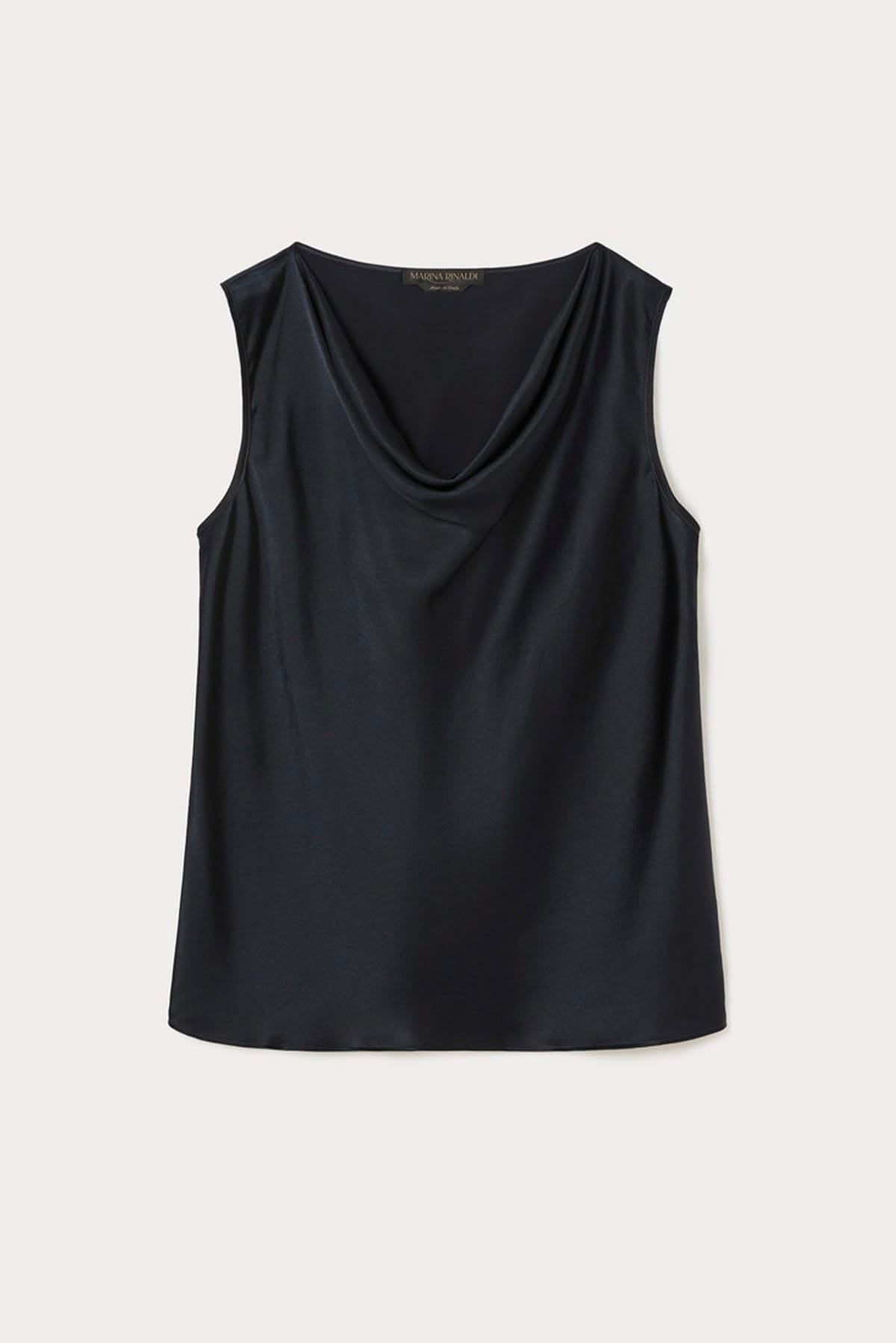 MAXMARA'S BRANDS CAMICIA  BLU NOTTE / 11 Blusa in satin leggero Marina Rinaldi Barolo