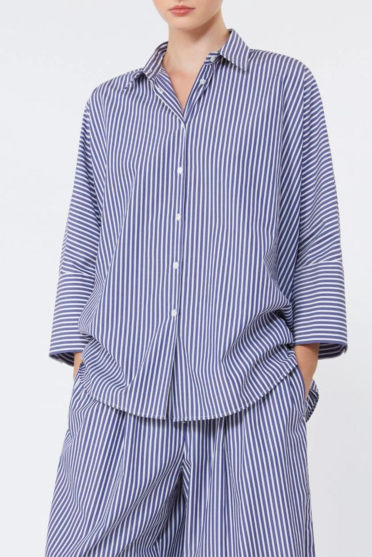 MAXMARA'S BRANDS CAMICIA  RIGATO / 34 Camicia bianca donna in popeline di cotone Weekend Max Mara Wkdhudson