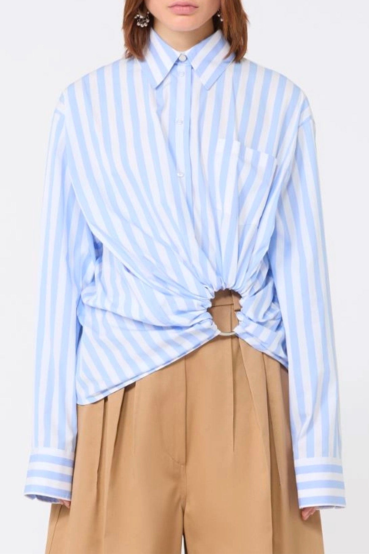 MAXMARA'S BRANDS CAMICIA  RIGATO CELESTE / 34 Camicia donna Sportmax rigata Spxpalmizi