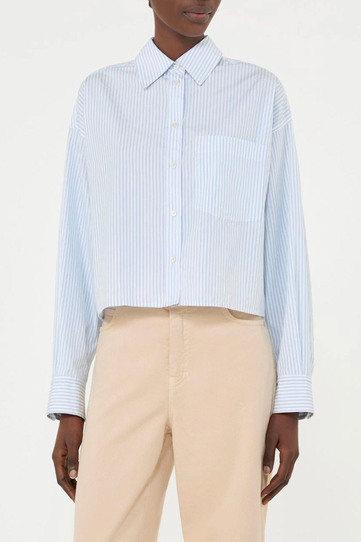 MAXMARA'S BRANDS CAMICIA  RIGATO BIANCO - AZZURRO / 34 Camicia in cotone donna Max Mara Weekend Wkdeden