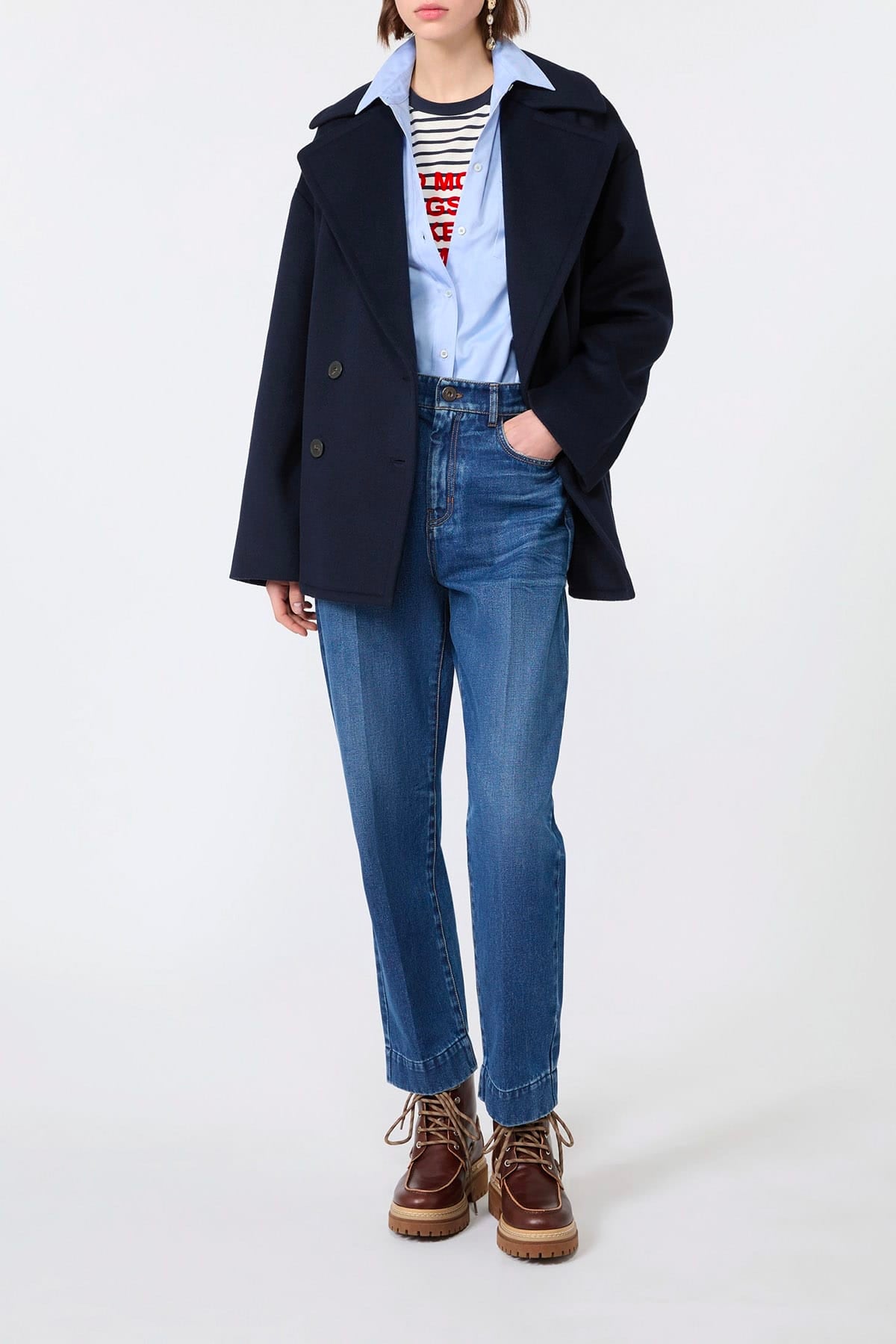 MAXMARA'S BRANDS CAMICIA  Camicia in cotone oxford Max Mara Weekend Wkdcobalto