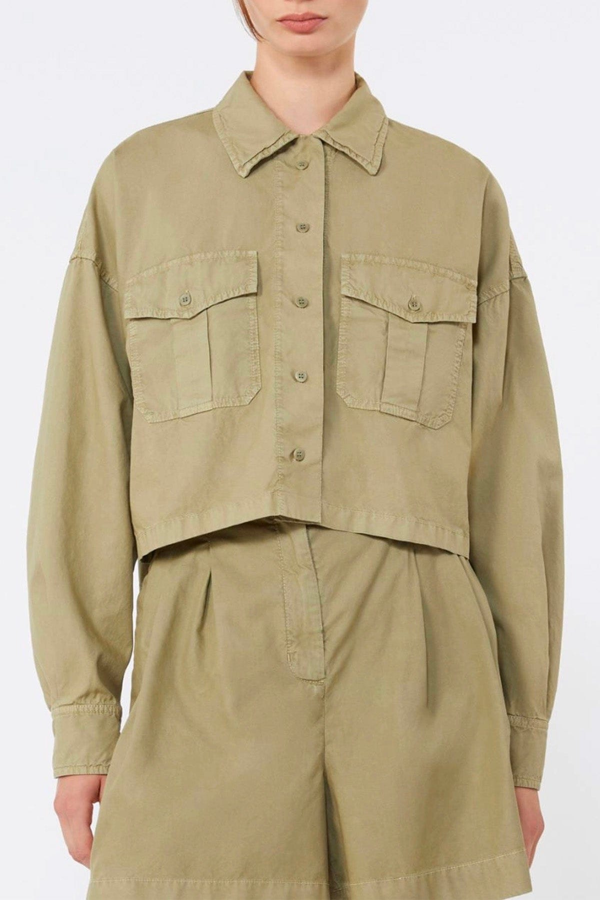 MAXMARA'S BRANDS CAMICIA  Camicia in cotone verde donna Weekend Max Mara Wkdaccenni