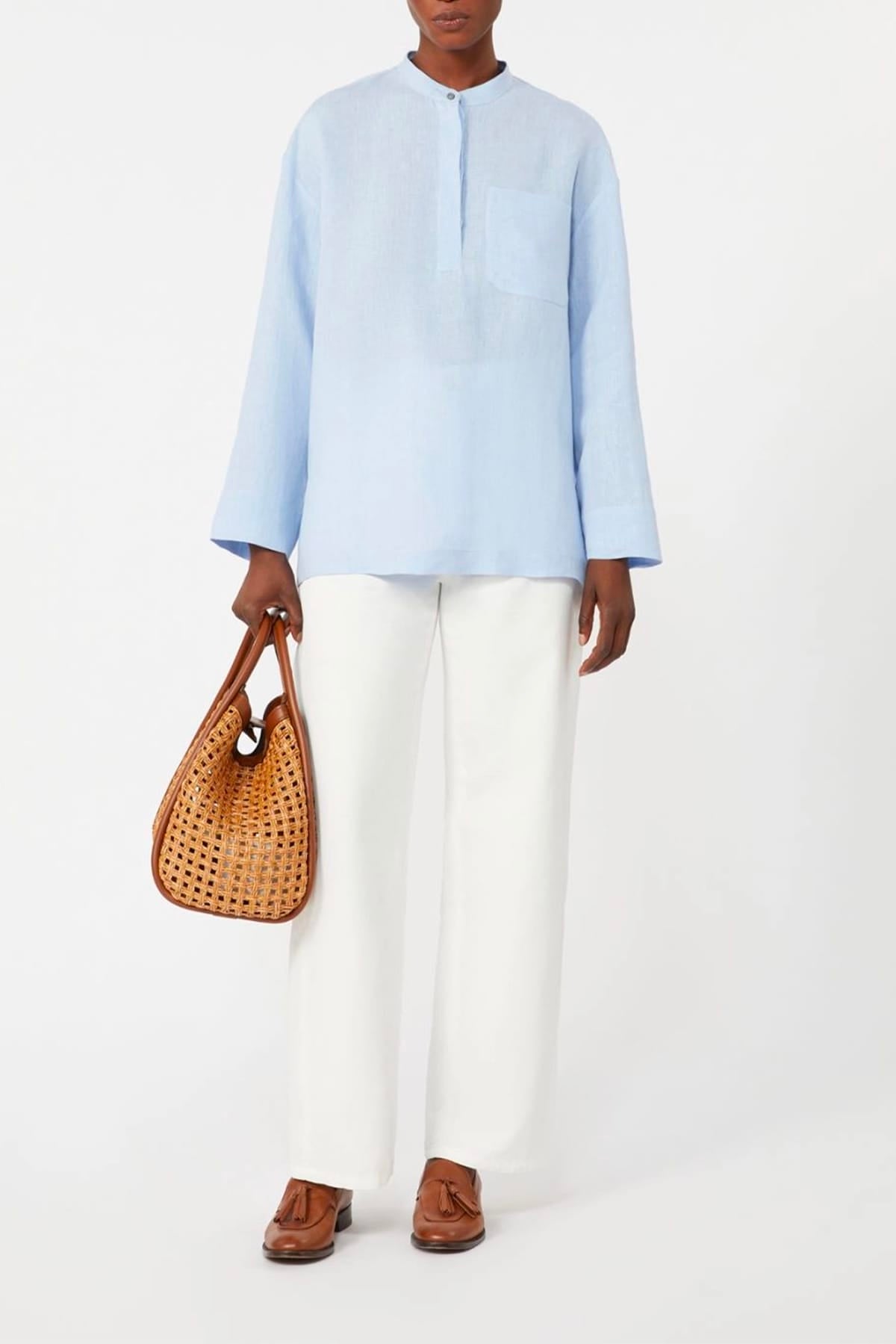 MAXMARA'S BRANDS CAMICIA  AZZURRO / 34 Camicia in lino donna 'S Max Mara Smmcantico
