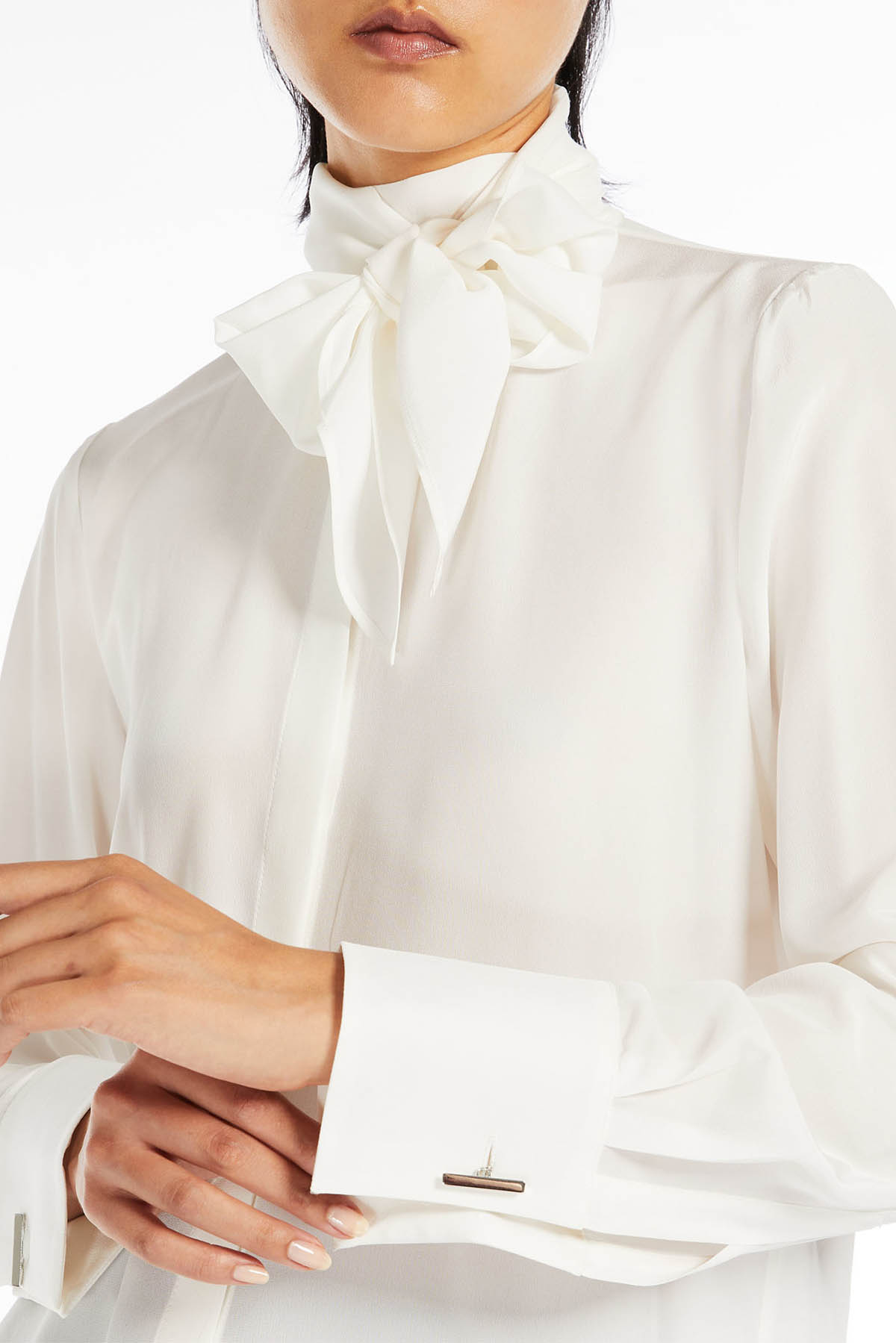 MAXMARA'S BRANDS CAMICIA  BIANCO SETA / 34 Camicia in Seta Bianca Donna Max Mara Studio Patio