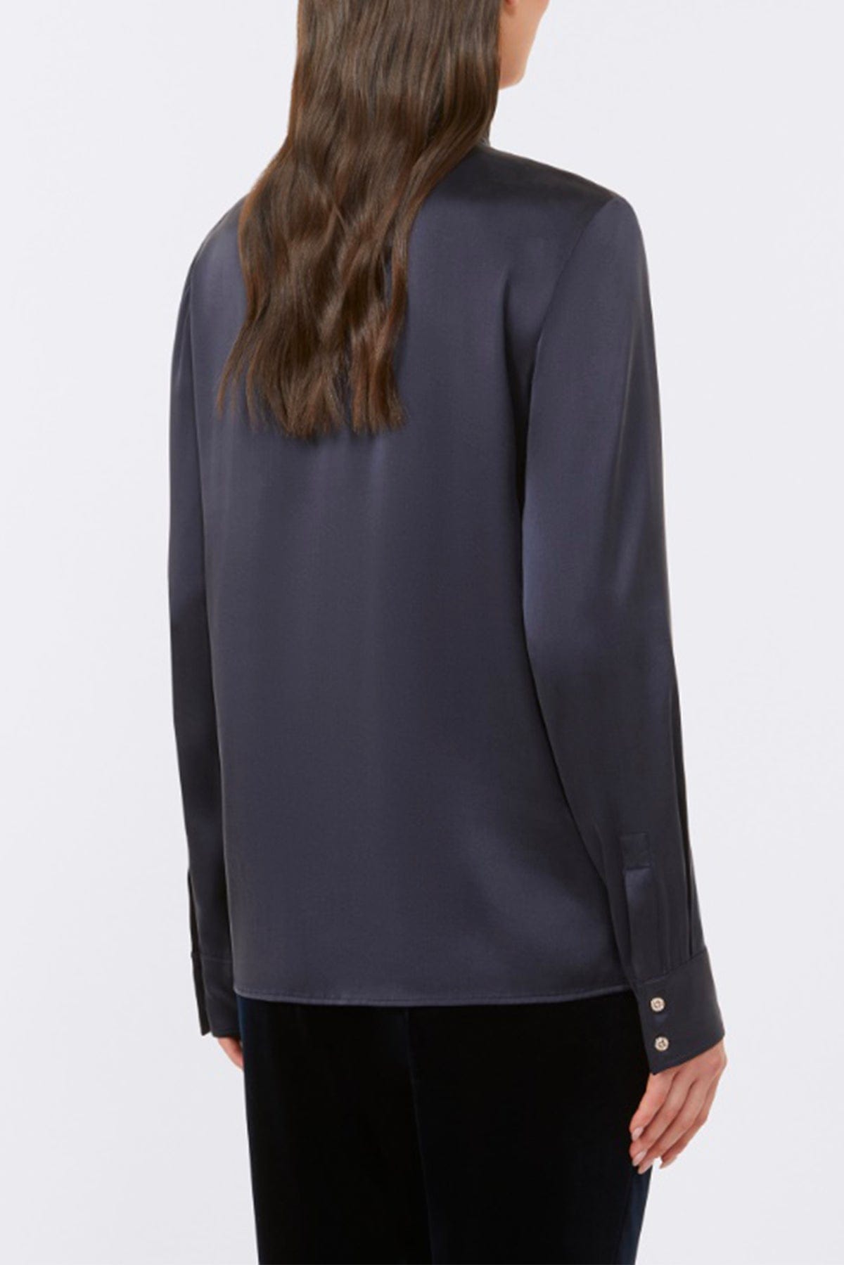 MAXMARA&#39;S BRANDS CAMICIA  Camicia in seta blu donna Max Mara Studio Gilles
