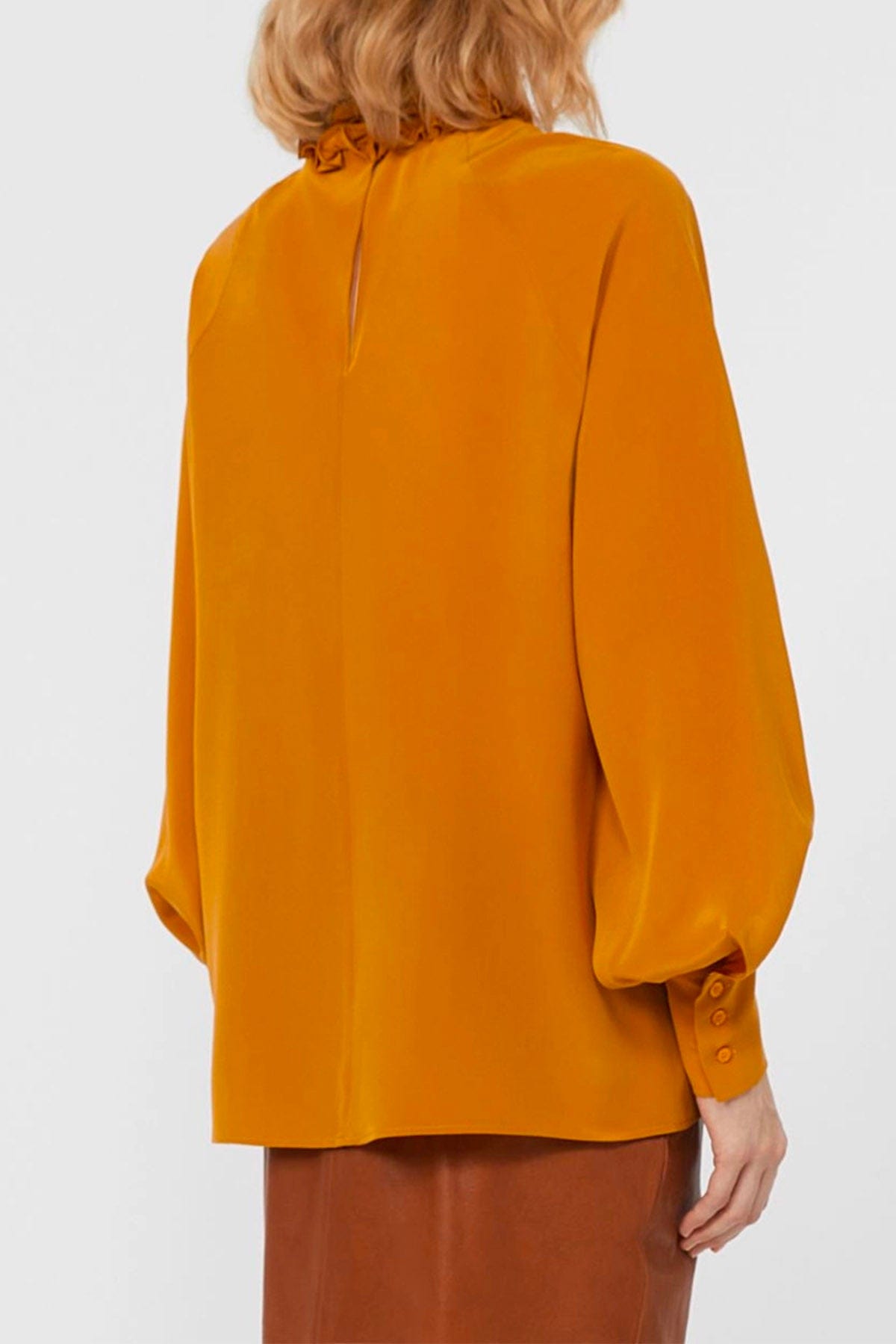 MAXMARA&#39;S BRANDS CAMICIA  Camicia in seta ocra donna Max Mara Weekend Guido