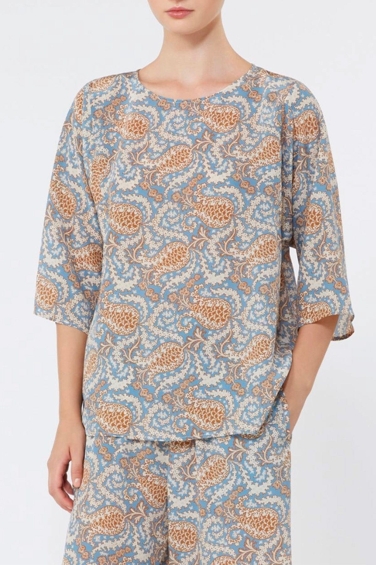 MAXMARA'S BRANDS CAMICIA  AZZURRO / 34 Camicia in seta stampata donna Weekend Max Mara Wkdginnico