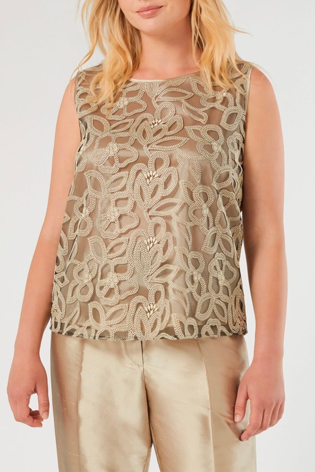 MAXMARA'S BRANDS CAMICIA  LIGHT NOISETTE / 11 Camicia in tulle ricamato donna Marina Rinaldi Mreflirt