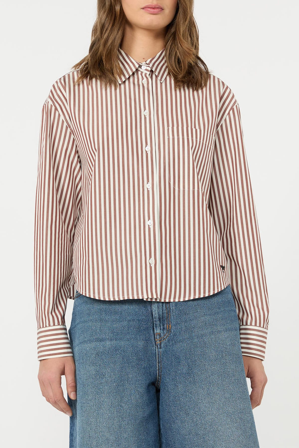 MAXMARA'S BRANDS CAMICIA  MARRONE / 34 Camicia rigata donna Max Mara Weekend Wkdpanetto
