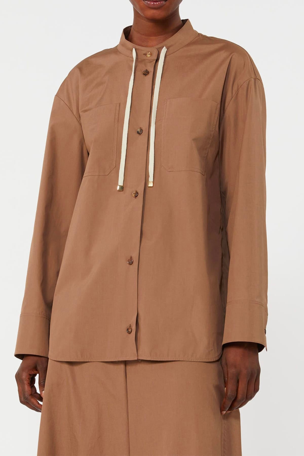 MAXMARA'S BRANDS CAMICIA  MARRONE MOU / 34 Camicia in popeline donna 'S Max Mara Smmali