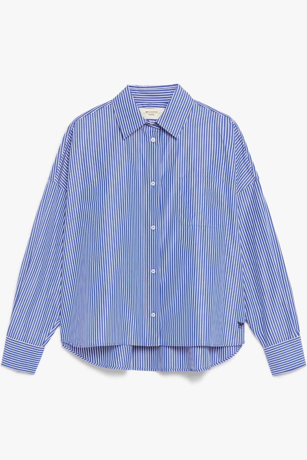 MAXMARA'S BRANDS CAMICIA  RIGA BLU / 34 Camicia Donna in Cotone Weekend Max Mara Sale