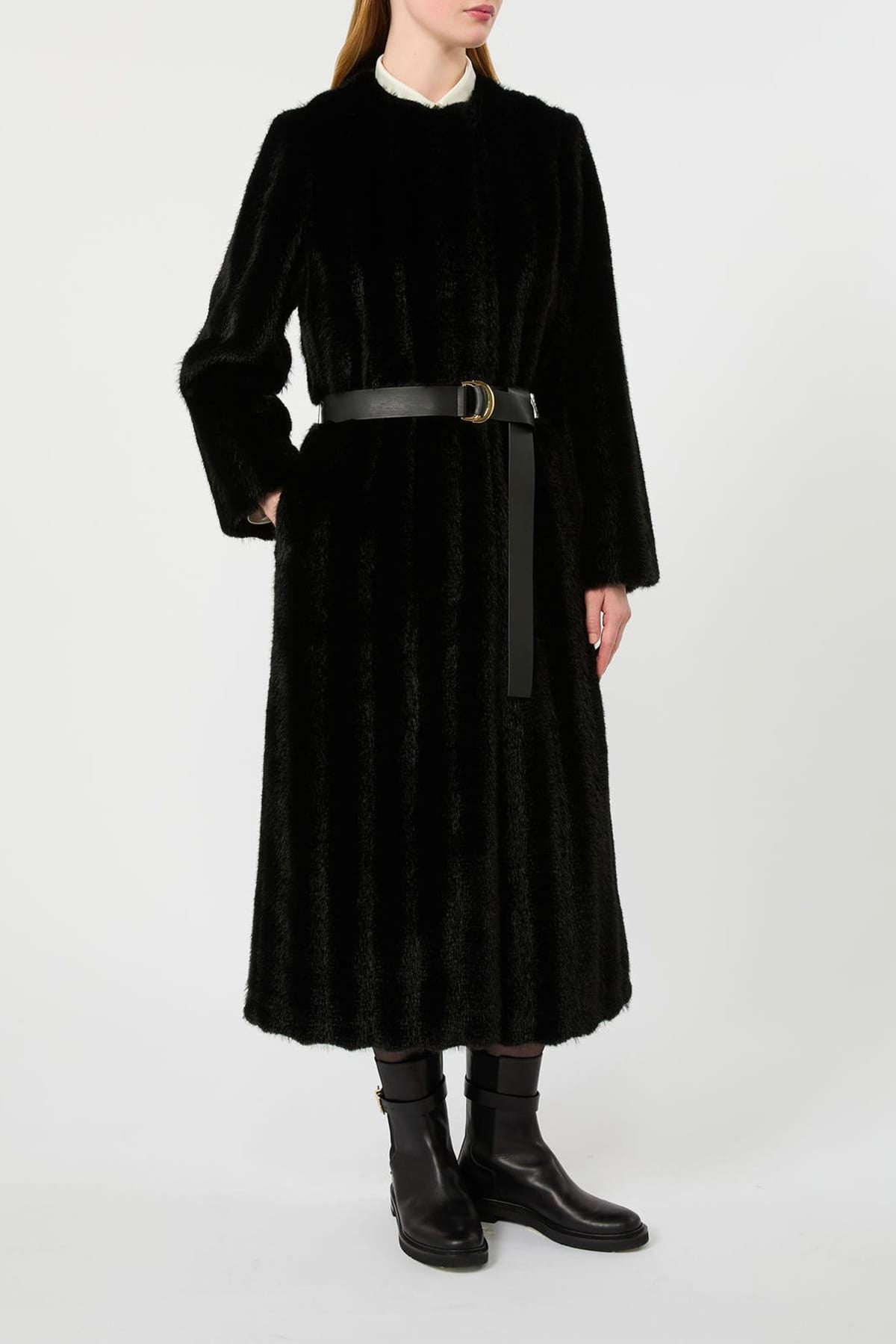 MAXMARA'S BRANDS CAPOSPALLA ASPET. PELLIC Pelliccia ecologica lunga Max Mara Studio Mstorma