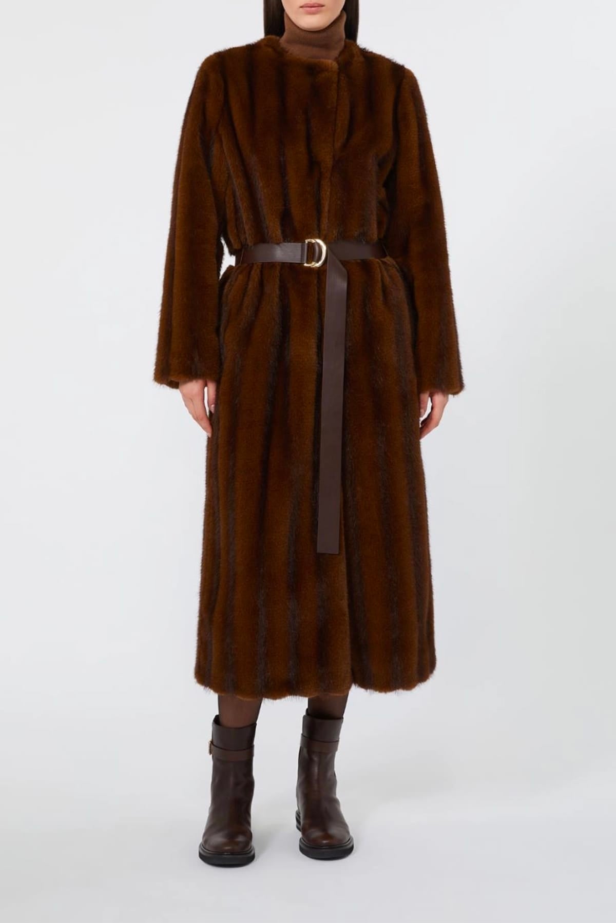 MAXMARA'S BRANDS CAPOSPALLA ASPET. PELLIC Pelliccia ecologica lunga Max Mara Studio Mstorma