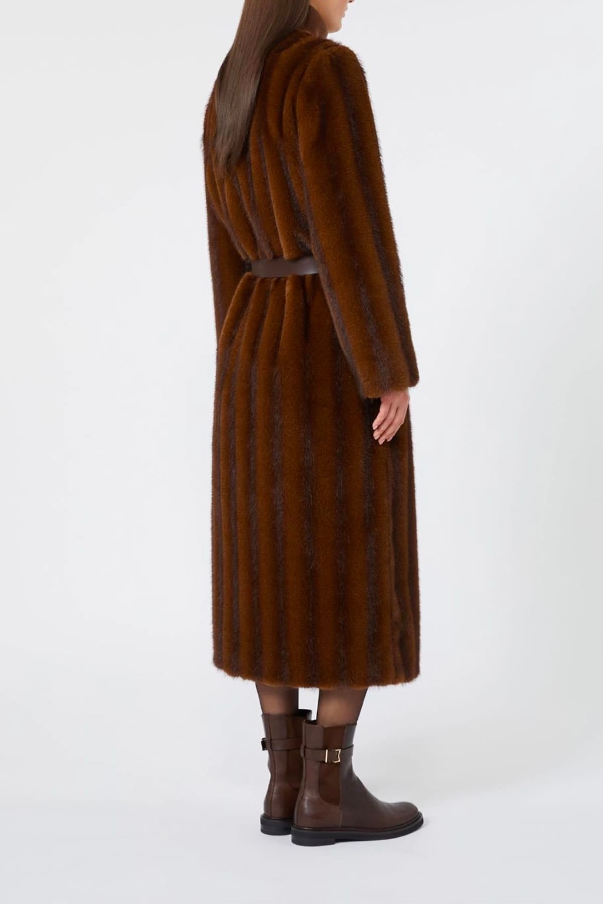 MAXMARA'S BRANDS CAPOSPALLA ASPET. PELLIC Pelliccia ecologica lunga Max Mara Studio Mstorma