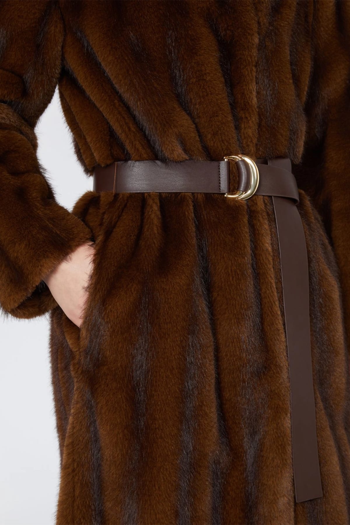 MAXMARA'S BRANDS CAPOSPALLA ASPET. PELLIC Pelliccia ecologica lunga Max Mara Studio Mstorma