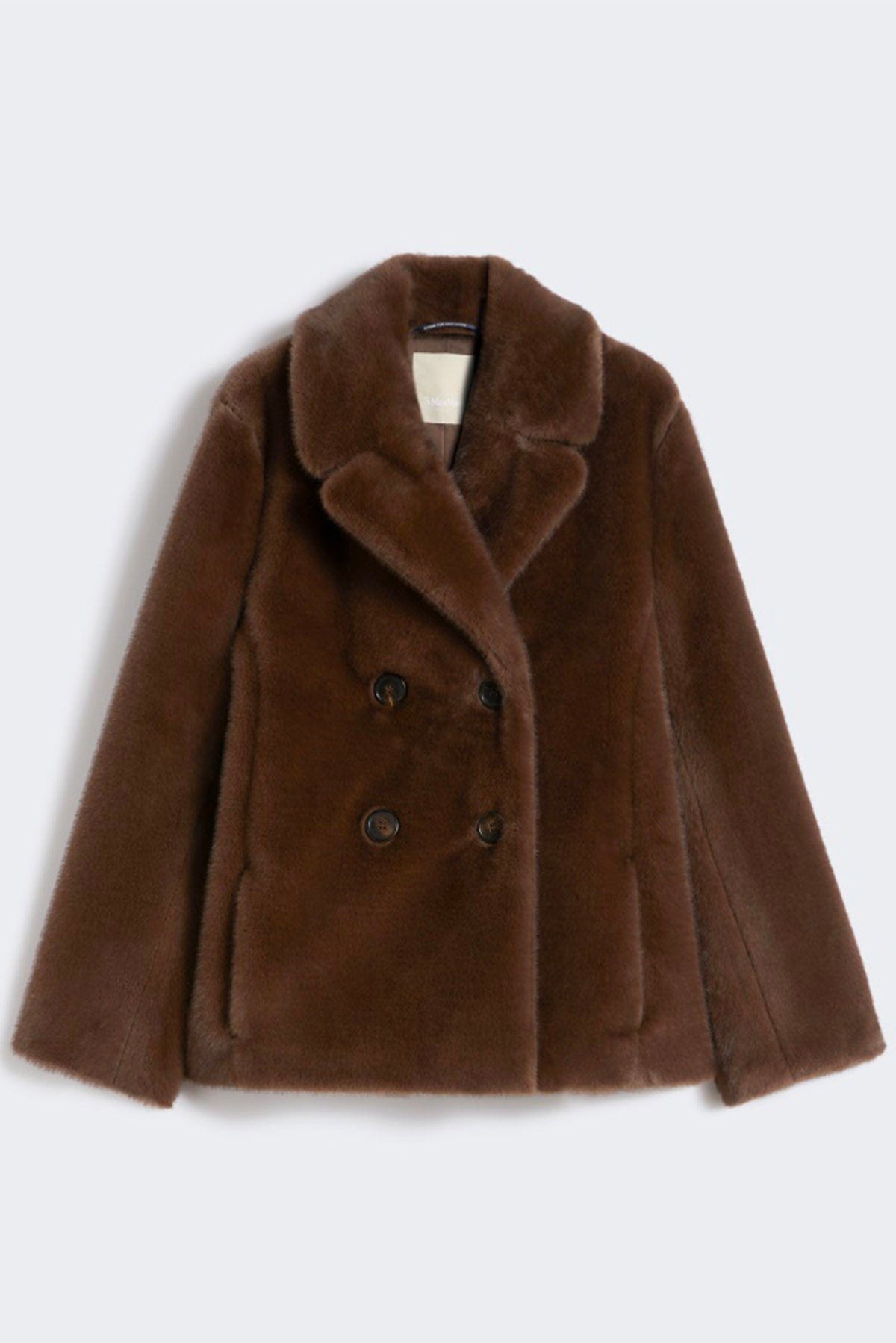 MAXMARA'S BRANDS CAPOSPALLA ASPET. PELLIC VIISONE / 34 Giaccone Pelliccia Ecologica S Max Mara Laura