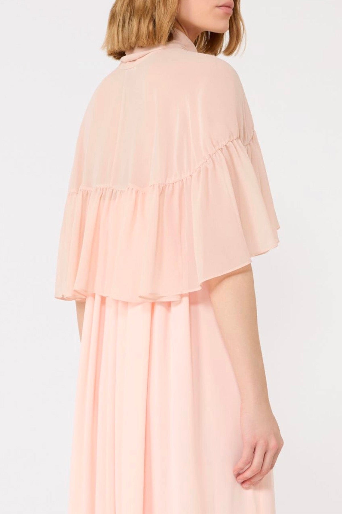 MAXMARA'S BRANDS CAPPA-MANTELLA-PONCHO ROSA PORCELLANA / SM Cappa in seta donna Max Mara Mxanegozi