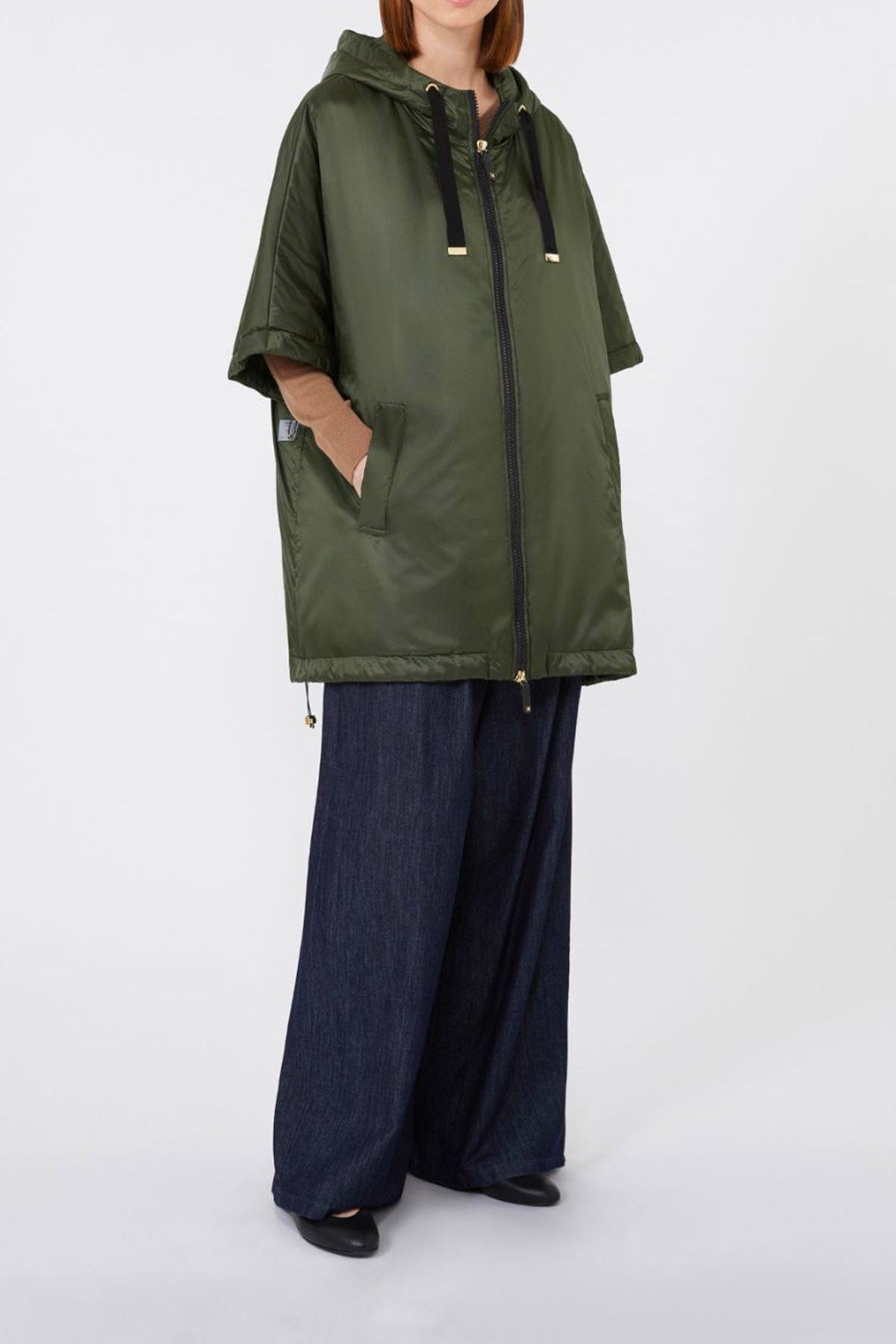 MAXMARA&#39;S BRANDS CAPPA-MANTELLA-PONCHO Imbottito camelux antigoccia Max Mara The Cube Greenci