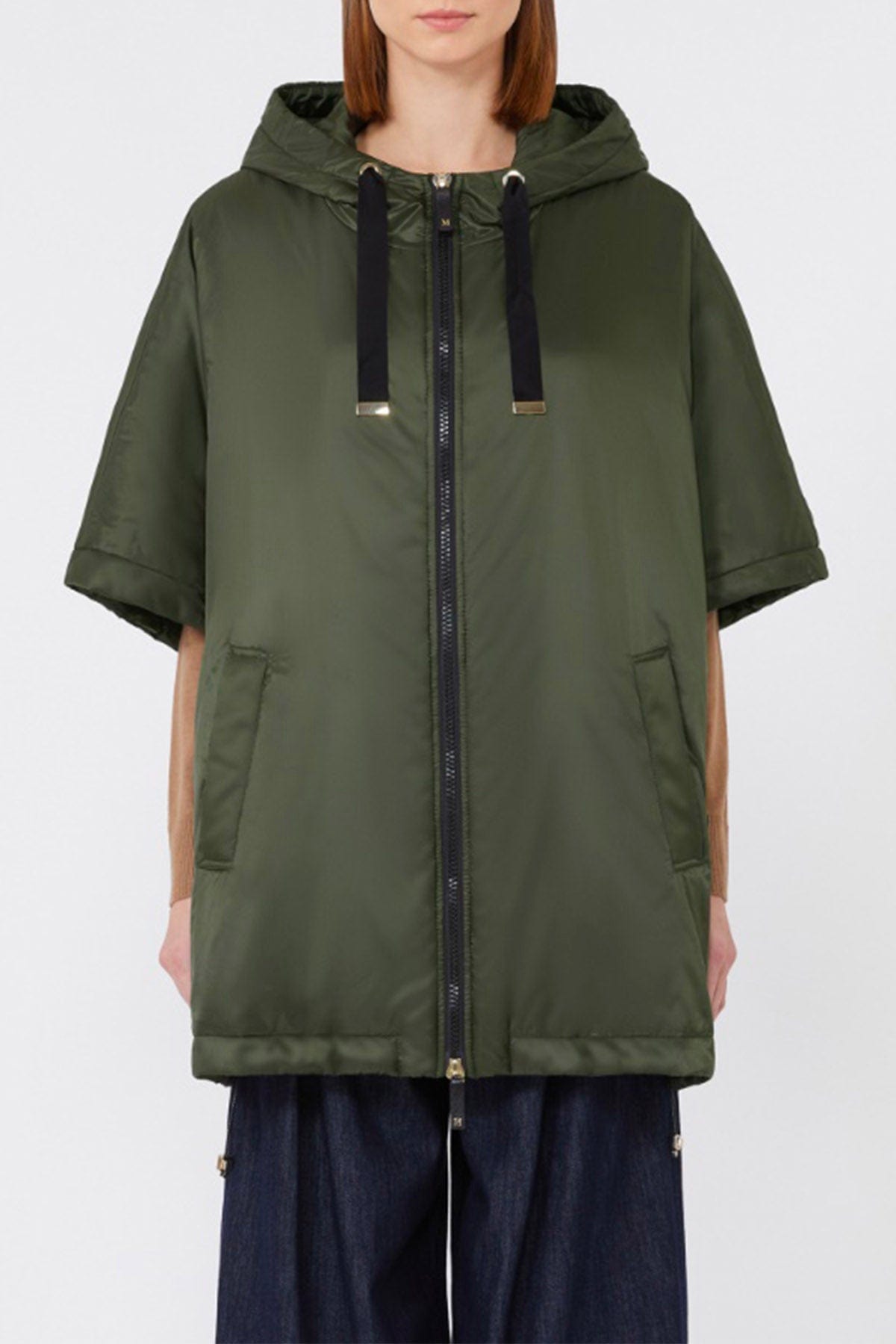 MAXMARA'S BRANDS CAPPA-MANTELLA-PONCHO VERDE KAKHI / XXS Imbottito camelux antigoccia Max Mara The Cube Greenci