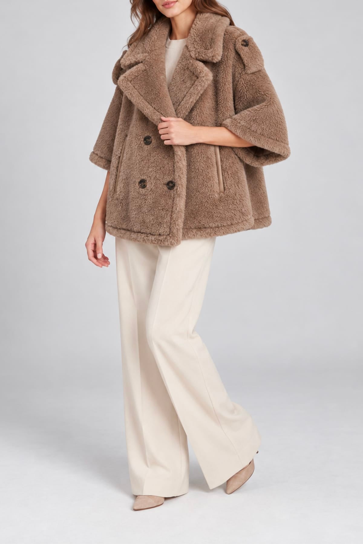 MAXMARA'S BRANDS CAPPA-MANTELLA-PONCHO Mantella teddy Max Mara doppiopetto Mxacloro4