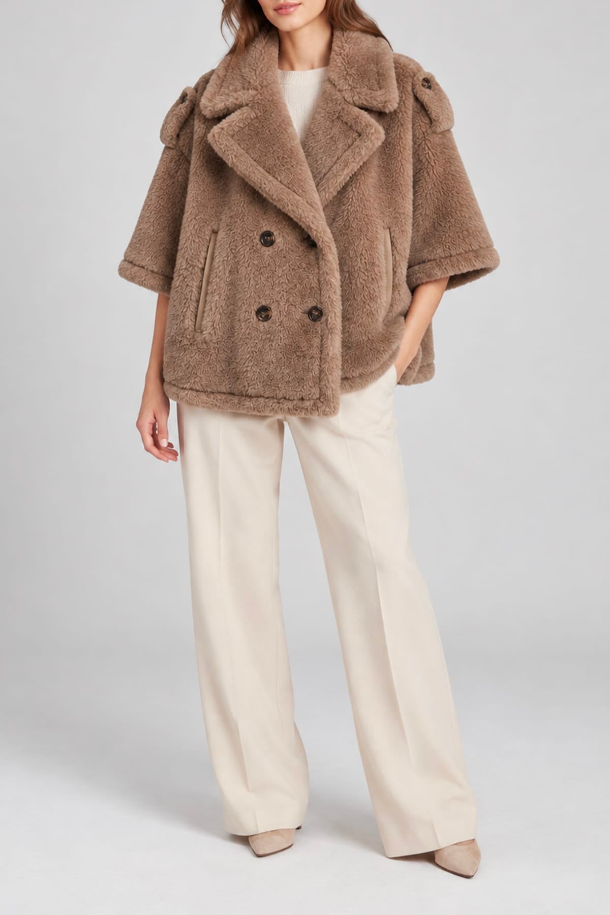 MAXMARA'S BRANDS CAPPA-MANTELLA-PONCHO Mantella teddy Max Mara doppiopetto Mxacloro4