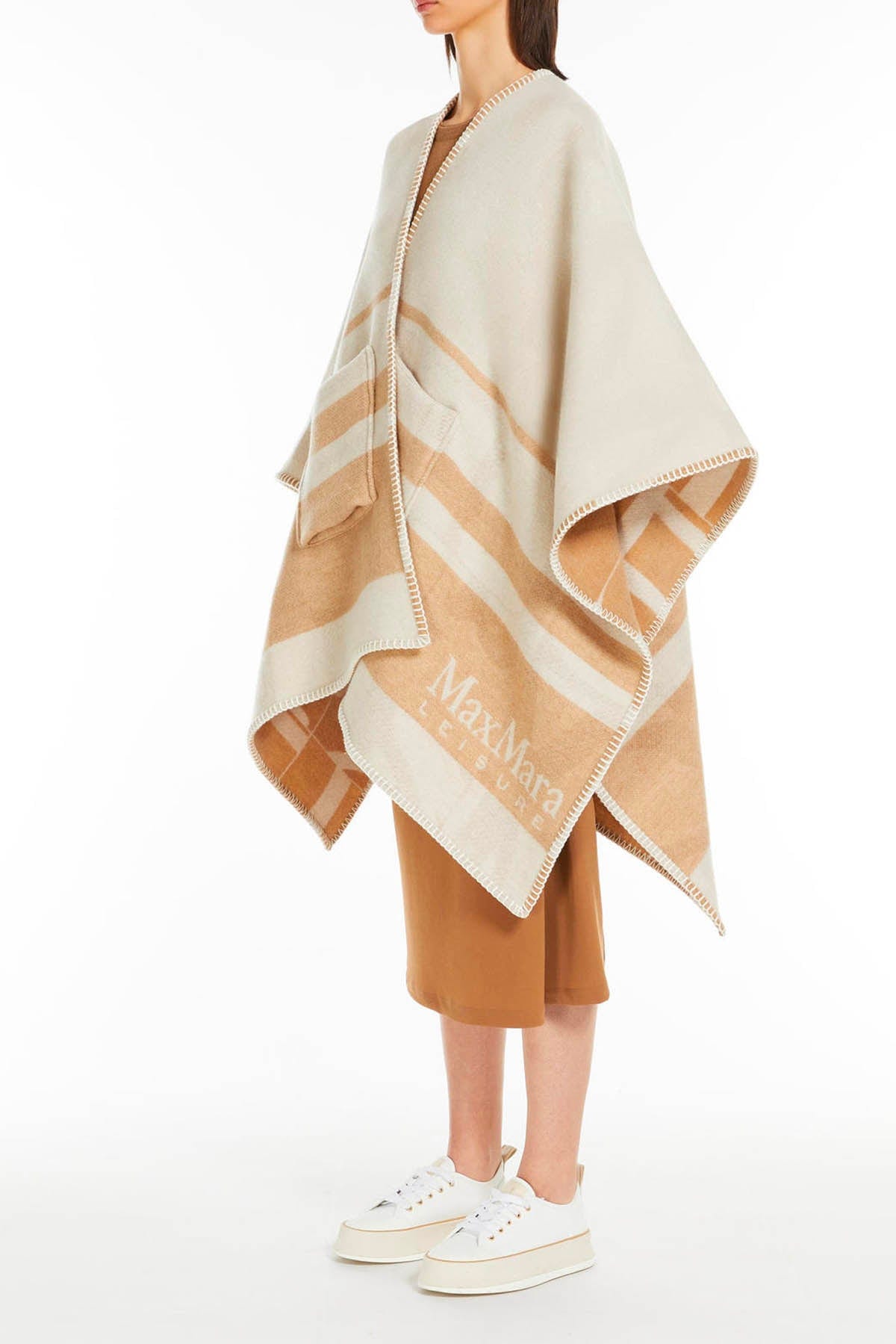 MAXMARA&#39;S BRANDS CAPPA-MANTELLA-PONCHO Poncho in Lana Donna Max Mara Leisure Deremi