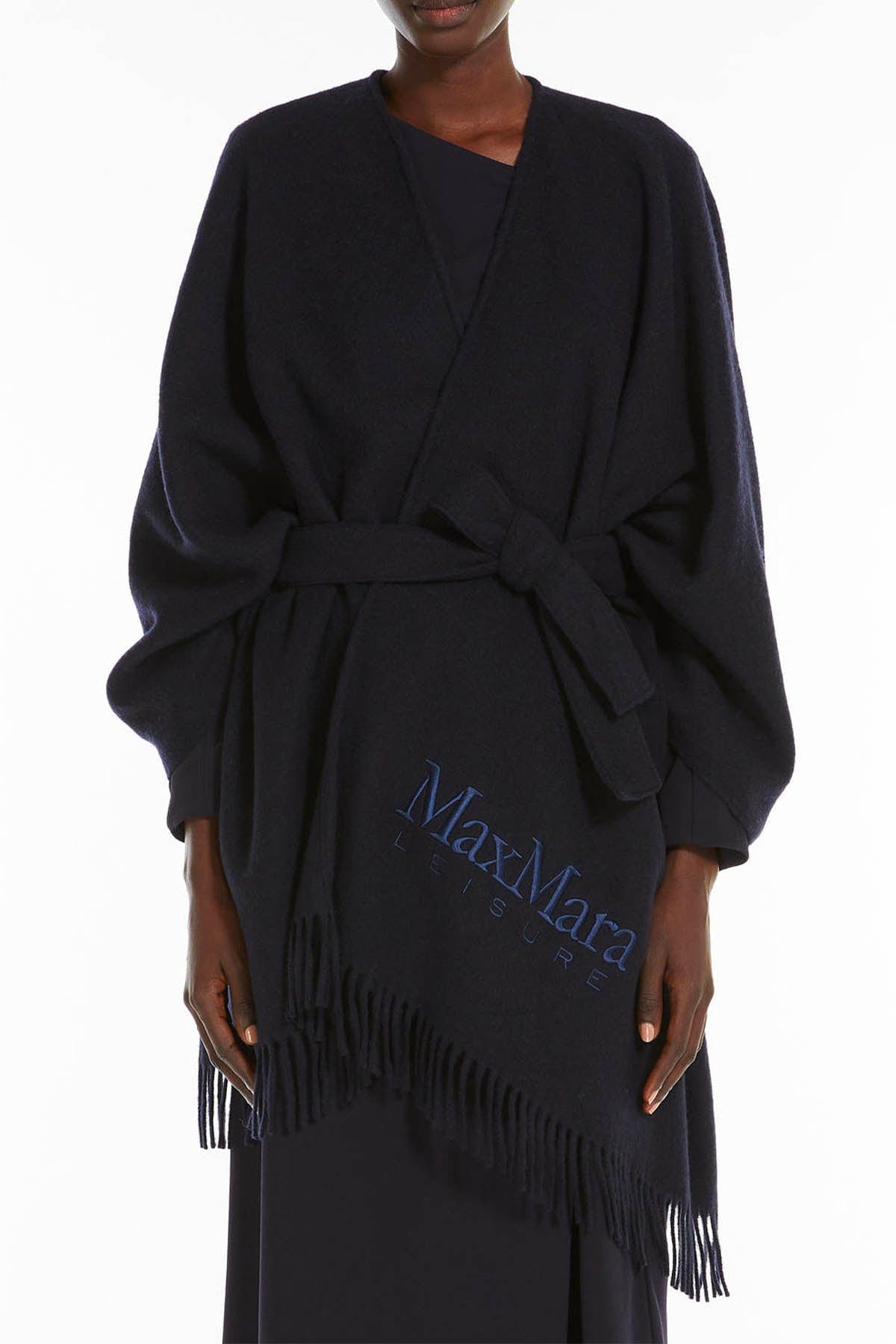 MAXMARA'S BRANDS CAPPA-MANTELLA-PONCHO BLU / UNICA Poncho in Lana Donna Max Mara Leisure Martora