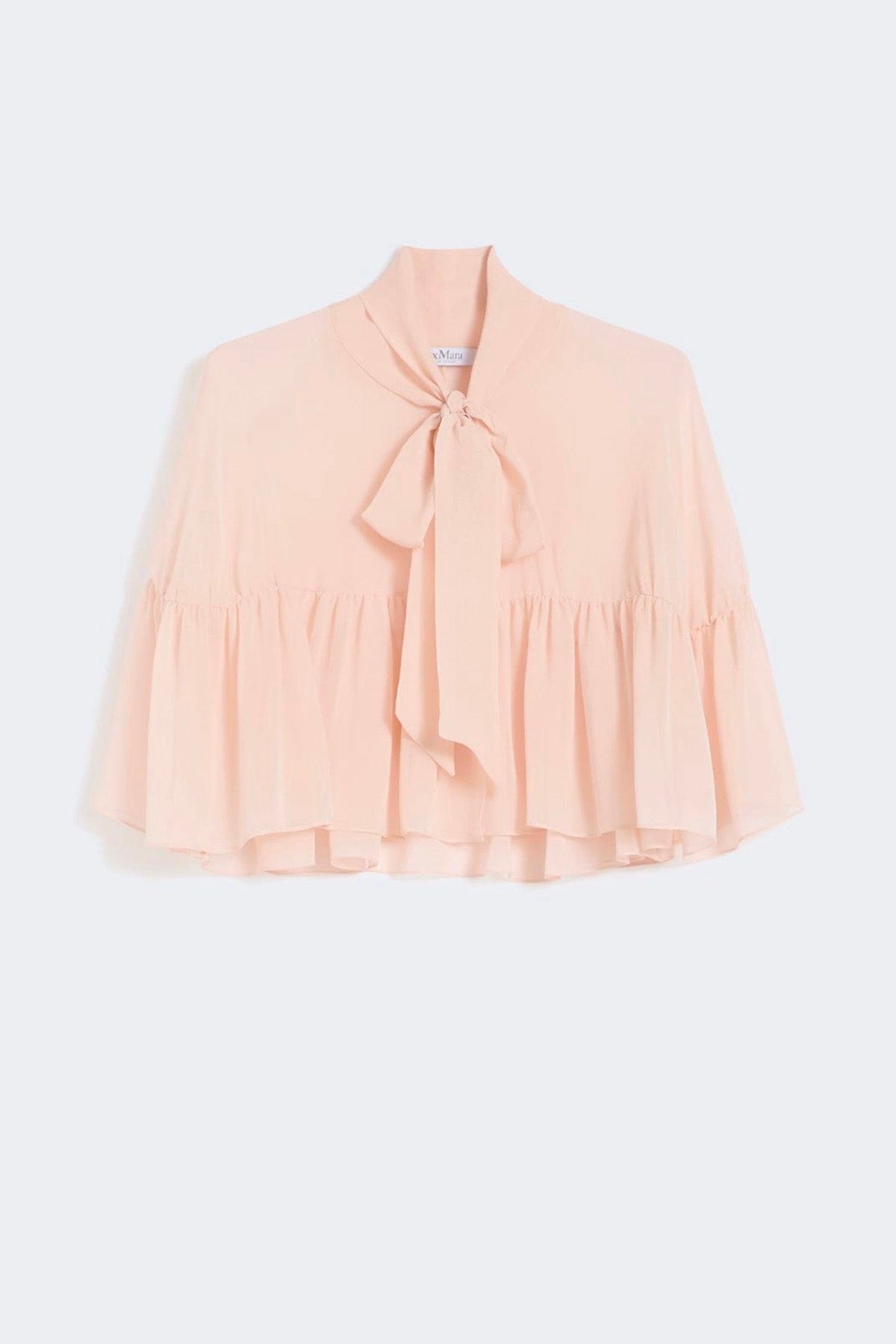 MAXMARA'S BRANDS CAPPA-MANTELLA-PONCHO ROSA PORCELLANA / SM Cappa in seta donna Max Mara Mxanegozi