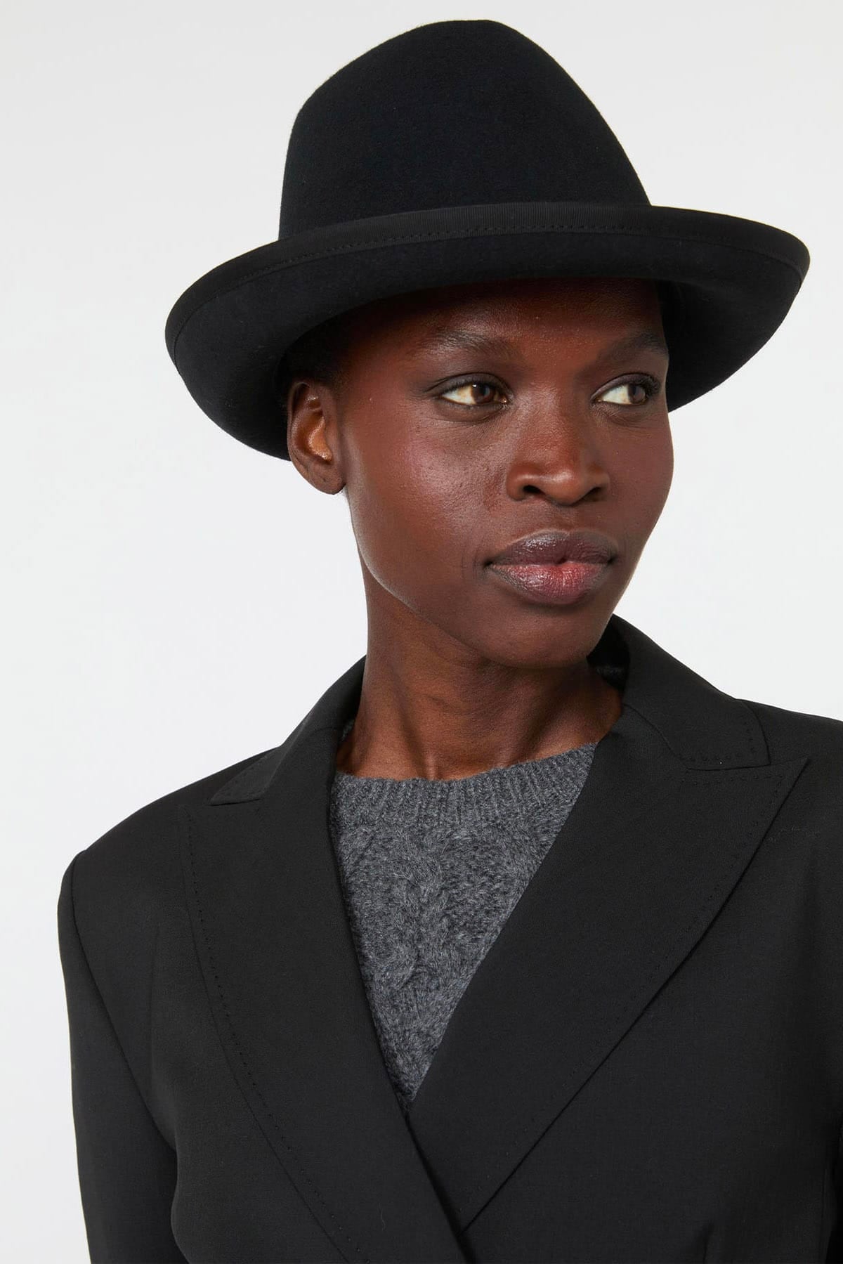 MAXMARA'S BRANDS CAPPELLO-BERRETTO  Cappello in feltro nero donna Max Mara Weekend Wkaedile