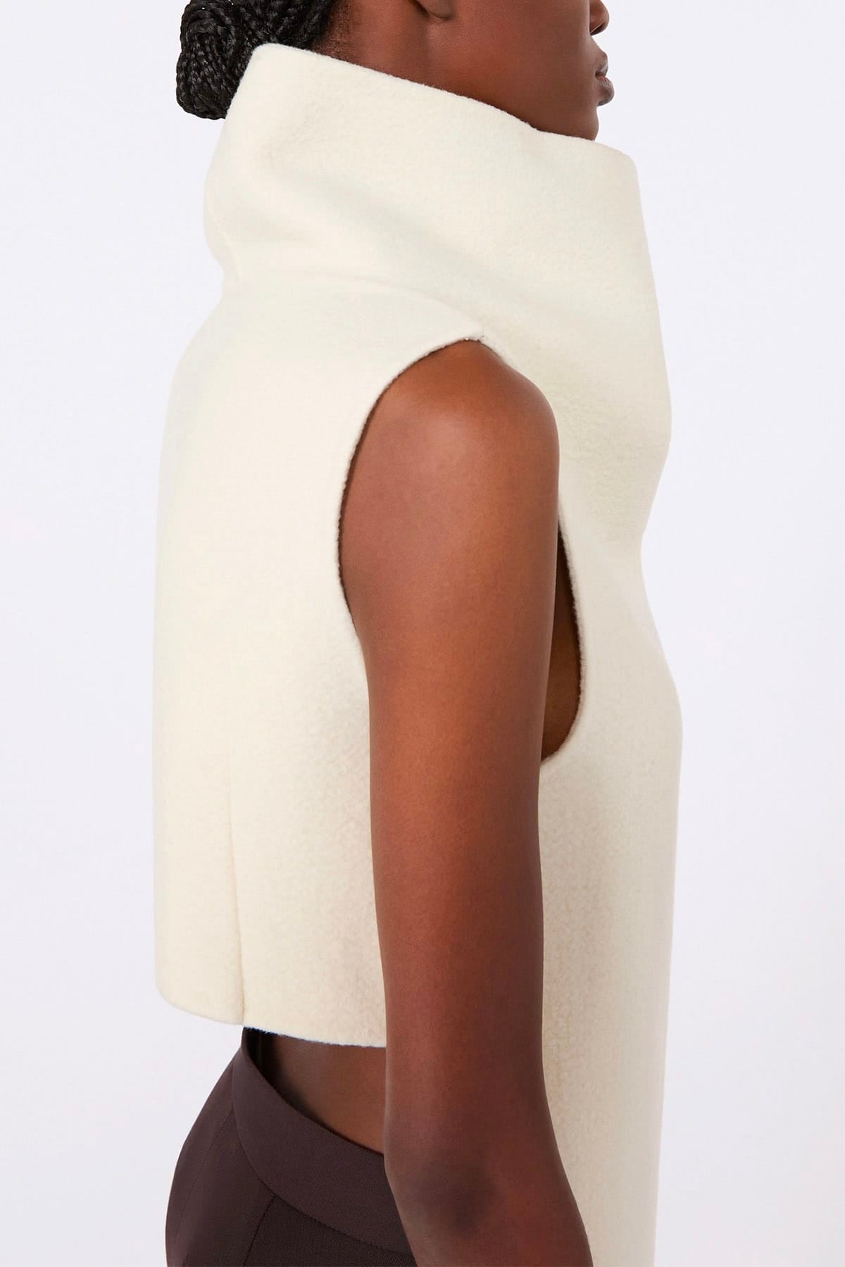 MAXMARA'S BRANDS CAPPOTTO GIACCONE SMAN BIANCO LATTE / 34 Cappotto senza maniche donna Sportmax Sfilata Spsnigella