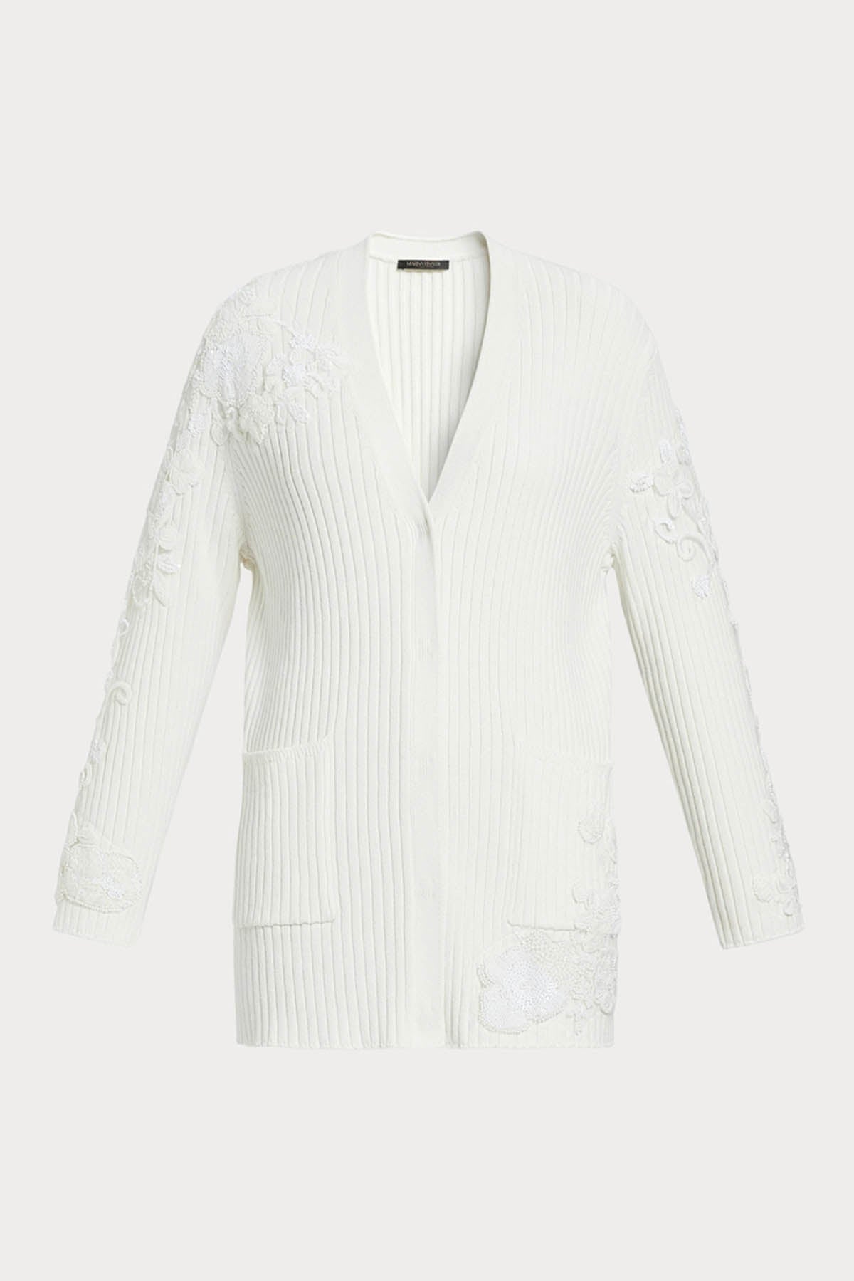 MAXMARA'S BRANDS CARDIGAN  BIANCO / XXS Cardigan Bianco in Maglia Marina Rinaldi Sidra