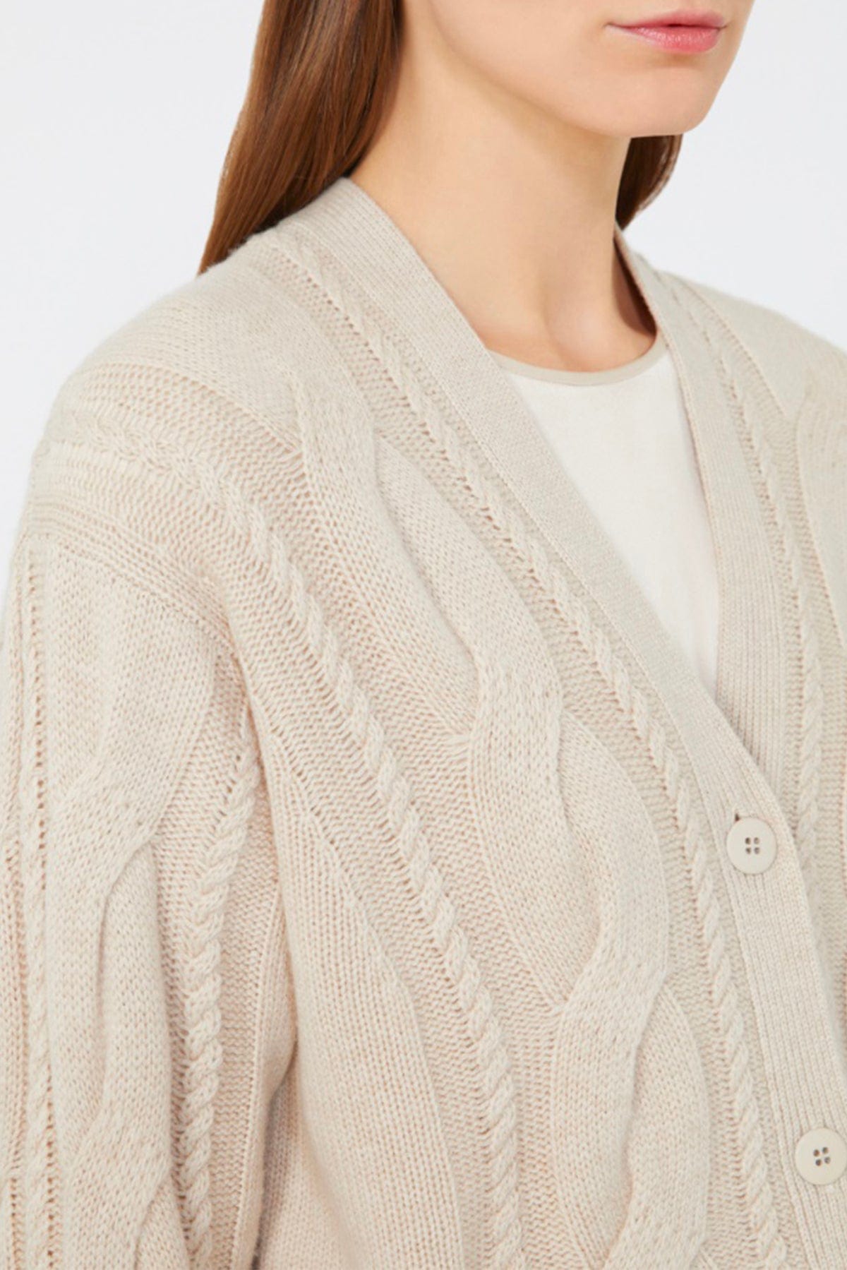 MAXMARA'S BRANDS CARDIGAN  MANDORLA / XXS Cardigan in lana e cashmere donna Max Mara Studio Aladino