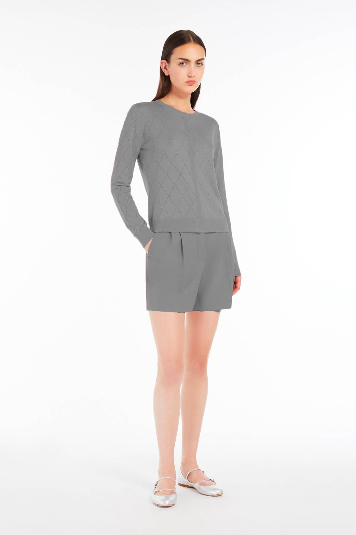 MAXMARA'S BRANDS CARDIGAN  GRIGIO MELANGE / XXS Cardigan in Maglia Donna Max Mara Studio Vandea