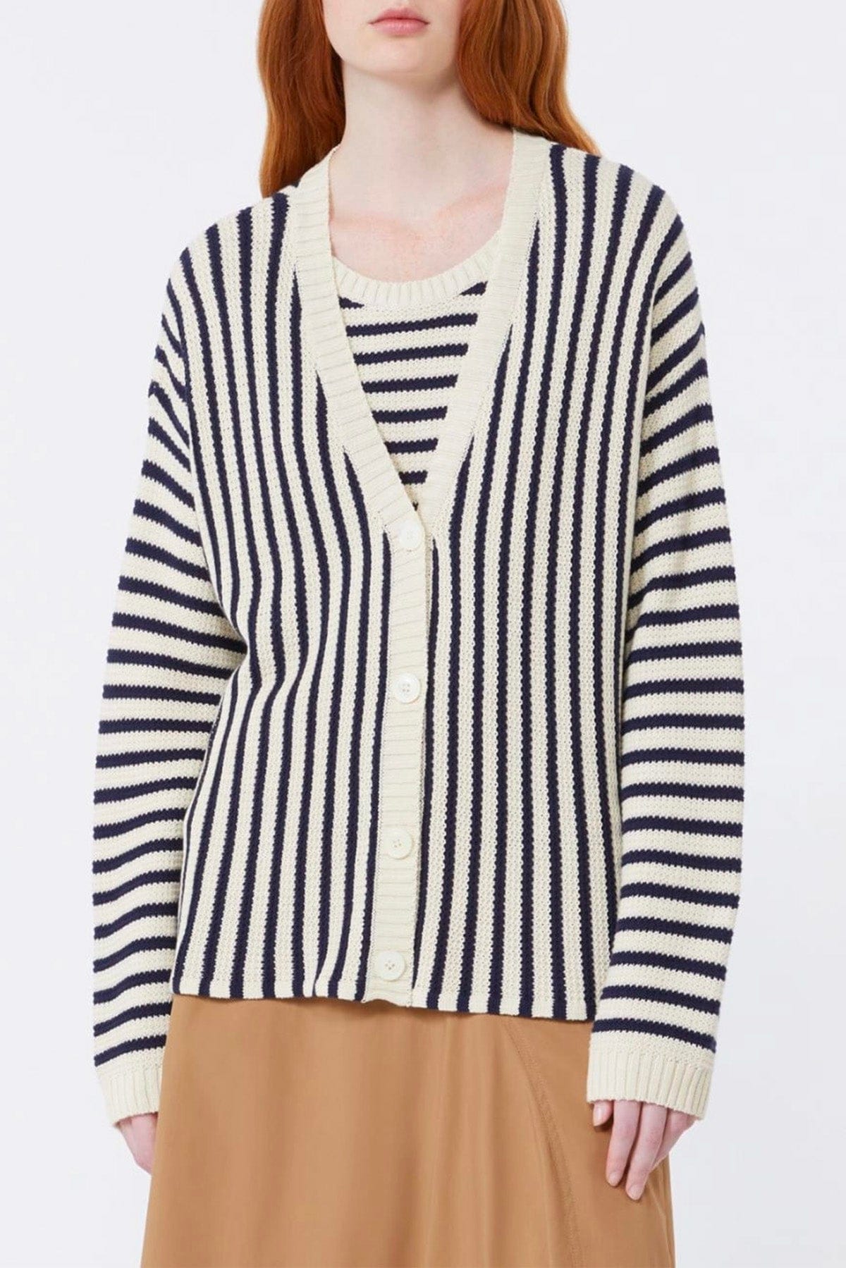 MAXMARA'S BRANDS CARDIGAN  RIGATO BLU / XXS Cardigan in maglia donna Weekend Max Mara Wkdnicchia