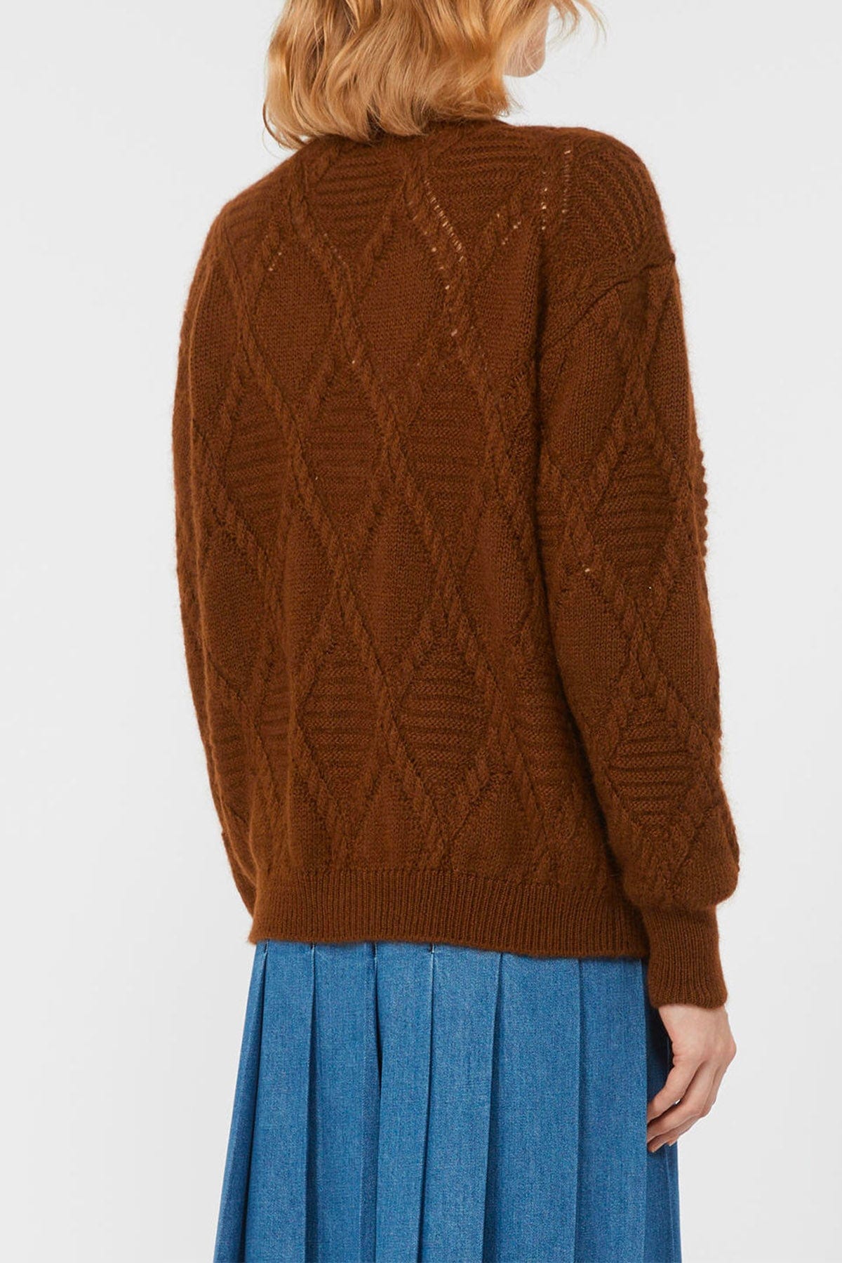 MAXMARA'S BRANDS CARDIGAN  MARRONE / XXS Cardigan intrecciato marrona Max Mara Weekend Bolero