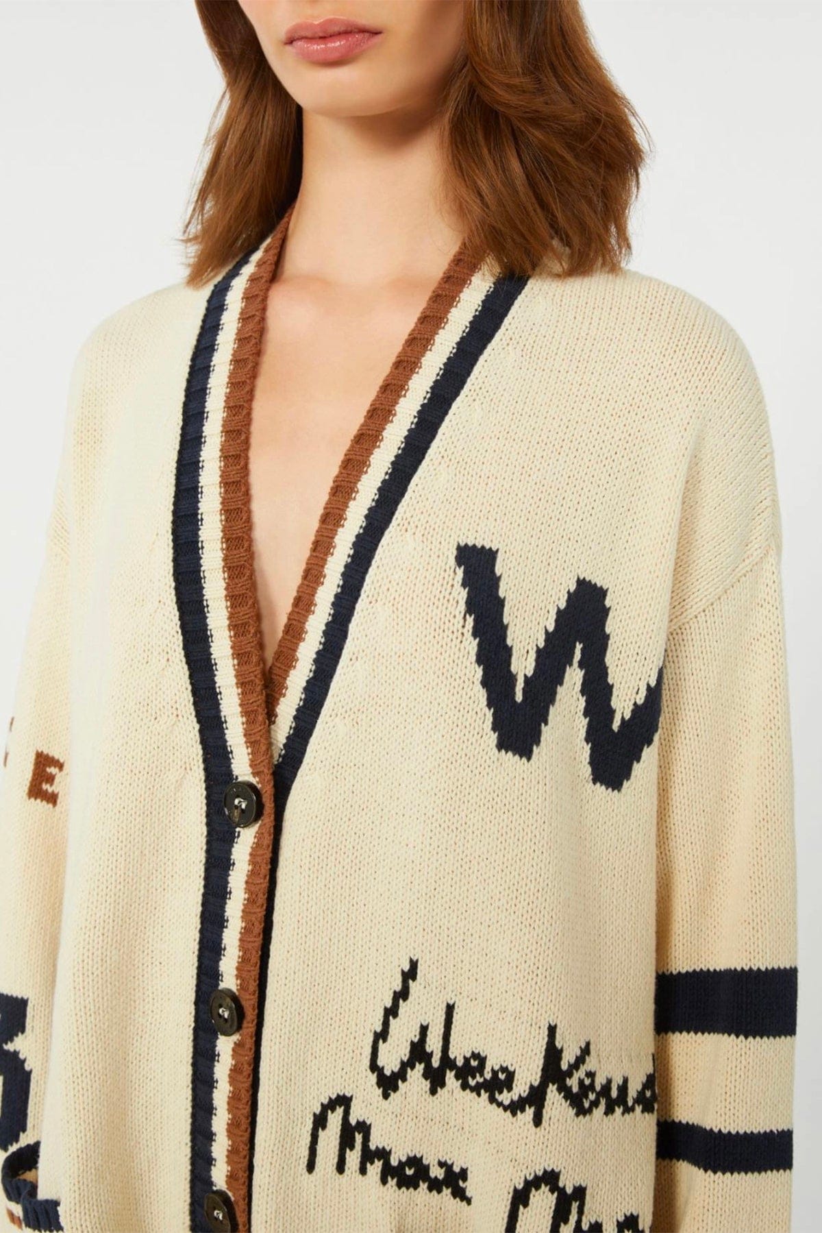 MAXMARA'S BRANDS CARDIGAN  Cardigan over con scritte Weekend Max Mara Wkdblasone